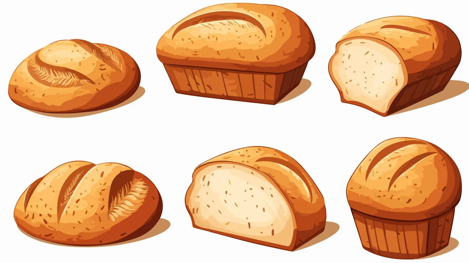 Cartoon Bread Vector Illustration — free download from Dotvec