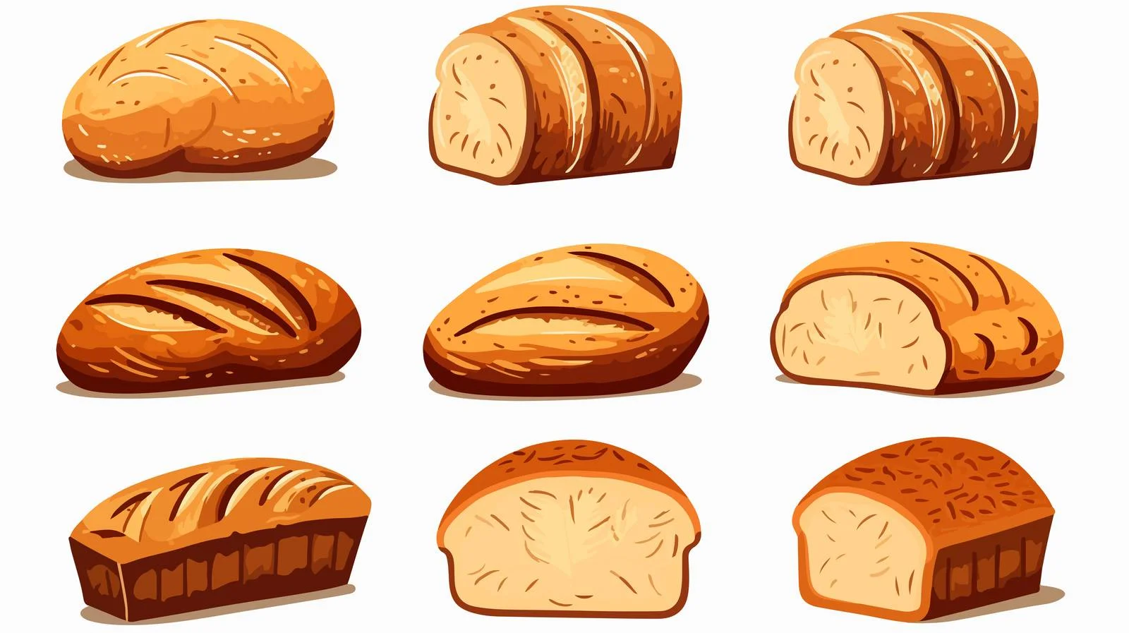 Cartoon Bread Vector Illustration — free download from Dotvec