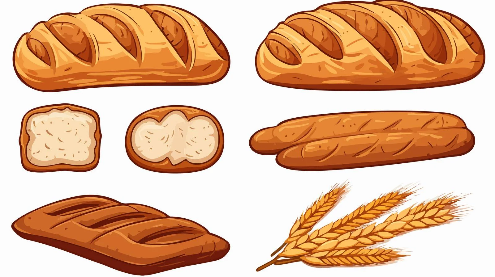 Cartoon Bread Vector Illustration — free download from Dotvec
