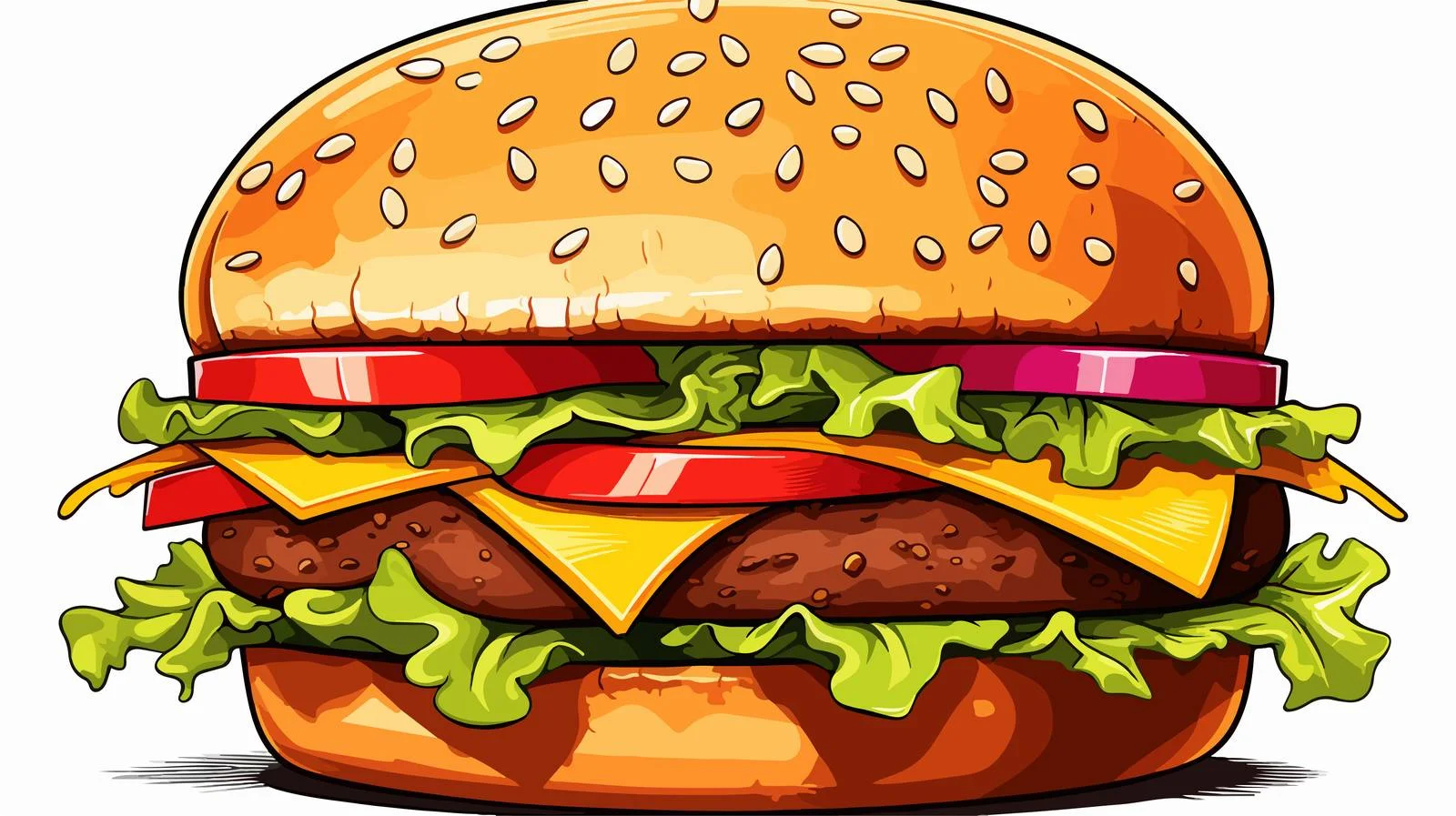 Cartoon Burger Illustration — free download from Dotvec