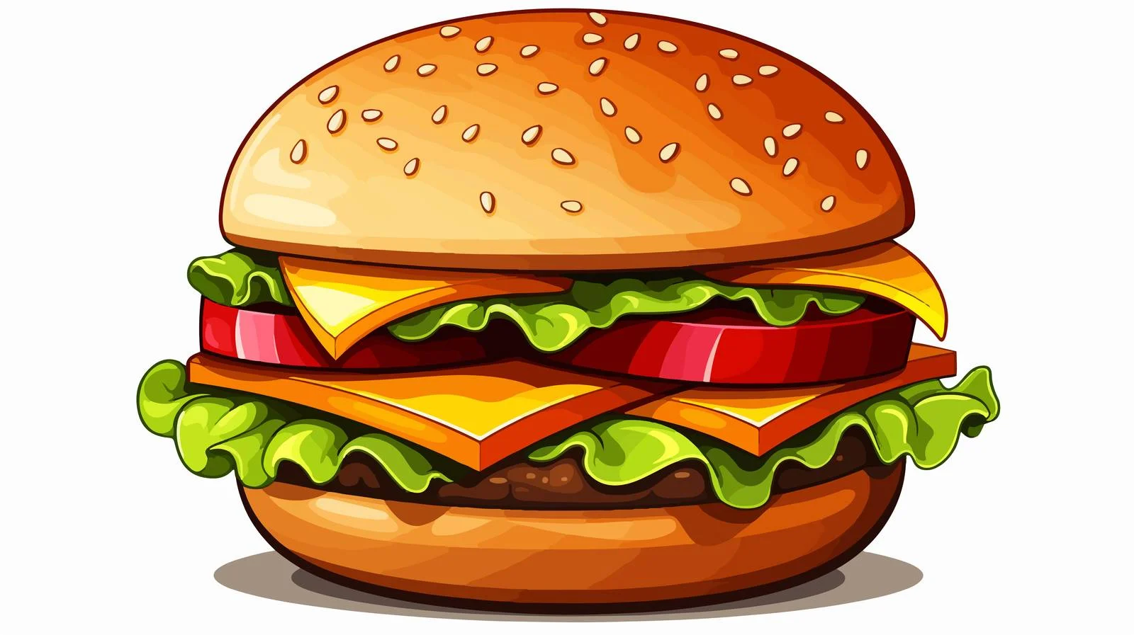Cartoon Burger Vector Illustration — free download from Dotvec