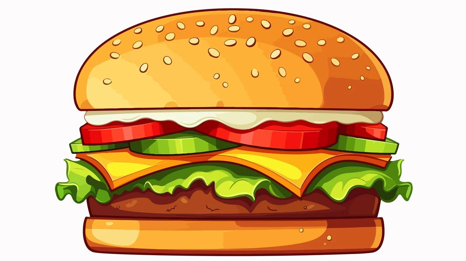 Cartoon Burger Vector Illustration — free download from Dotvec