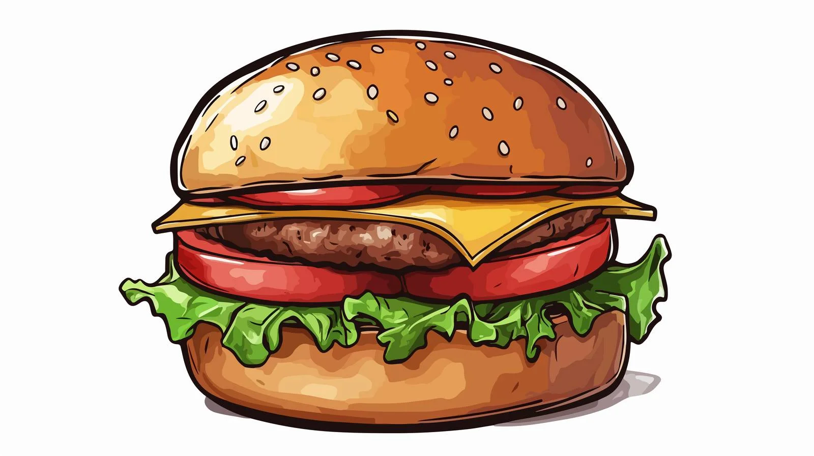 Cartoon Burger Vector Illustration — free download from Dotvec