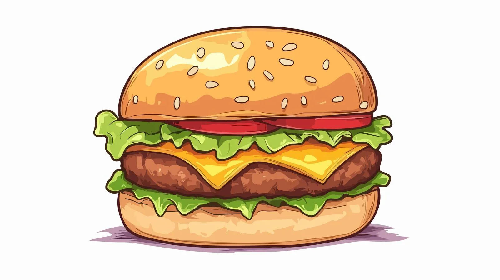 Cartoon Burger Vector Illustration — free download from Dotvec