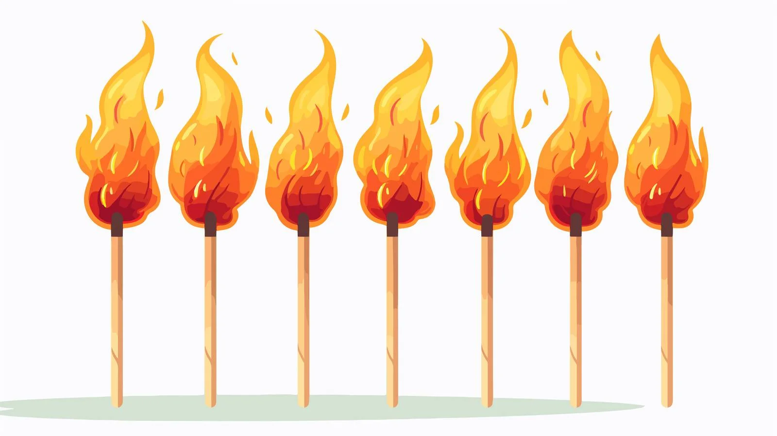 Cartoon Burning Match Illustration – free ignition image from Dotvec