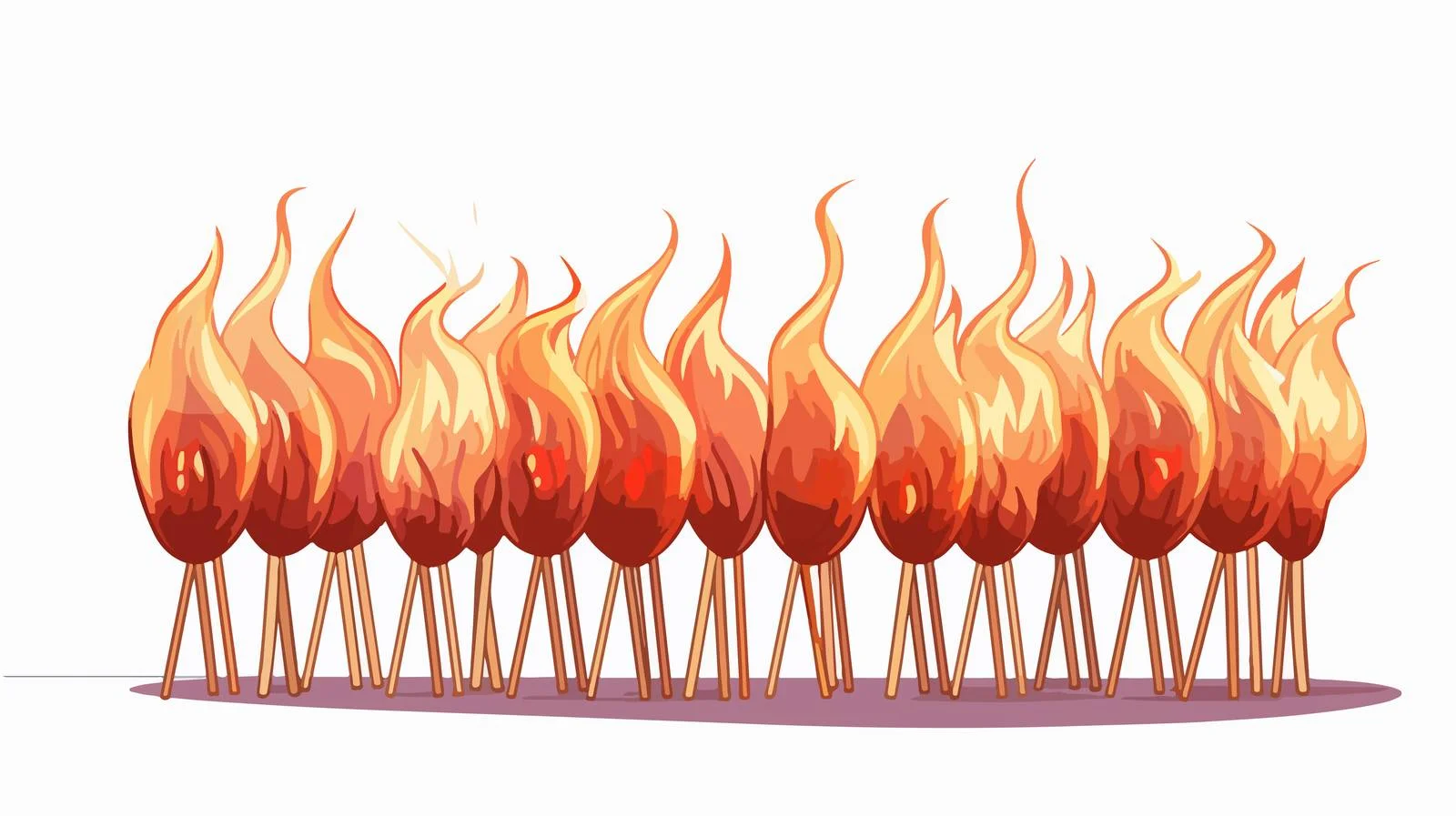 Cartoon Burning Match Illustration — free download from Dotvec