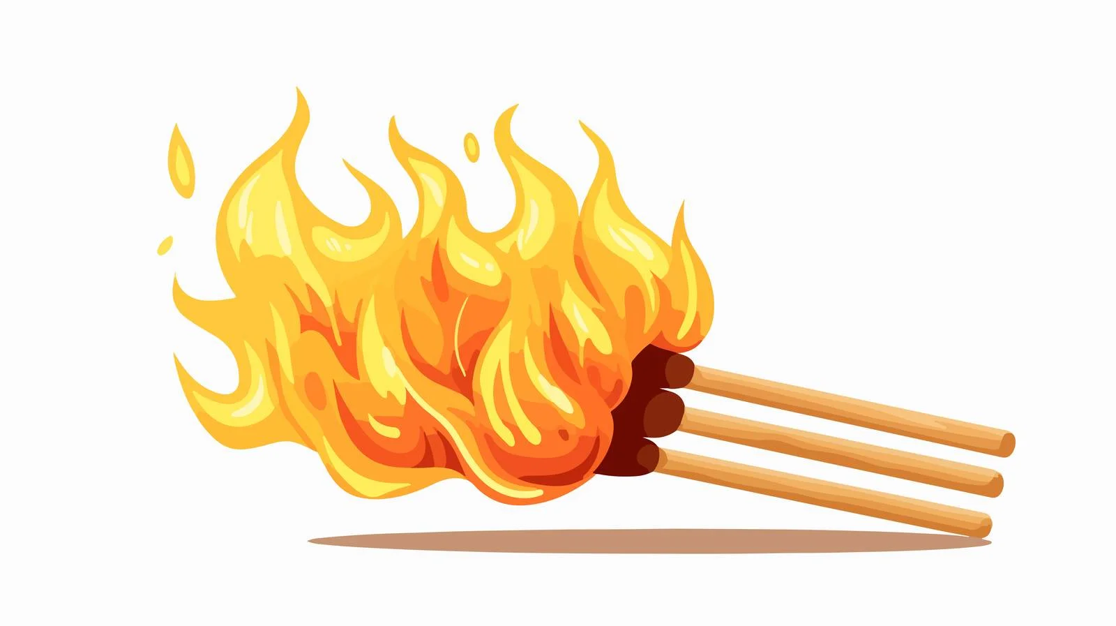 Cartoon Burning Match Illustration — free download from Dotvec
