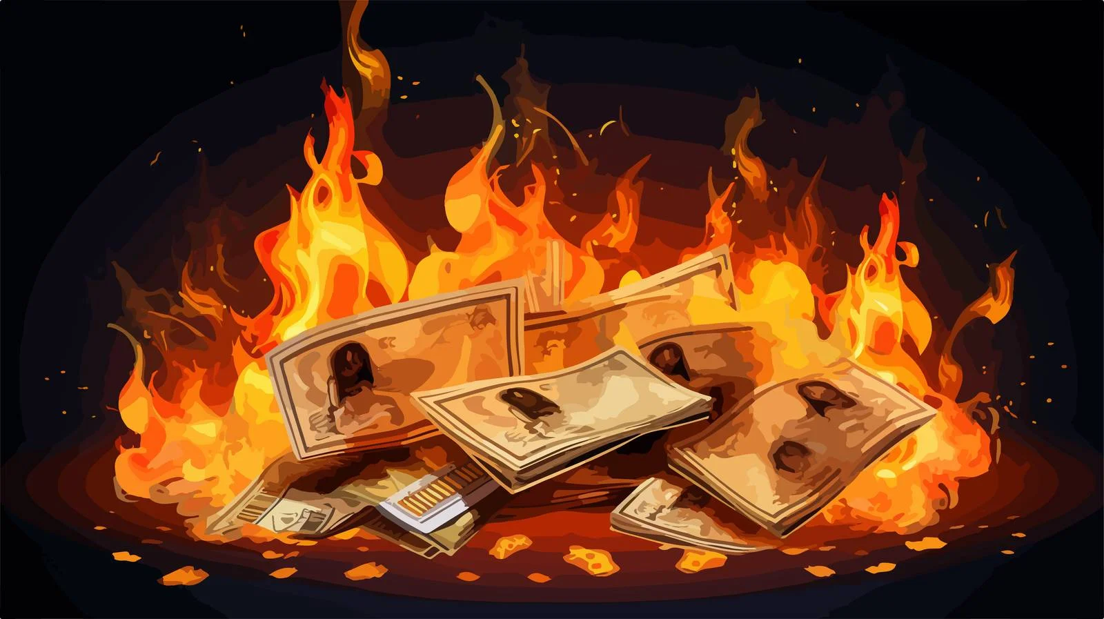 Financial Crisis Cartoon Illustration — free download from Dotvec