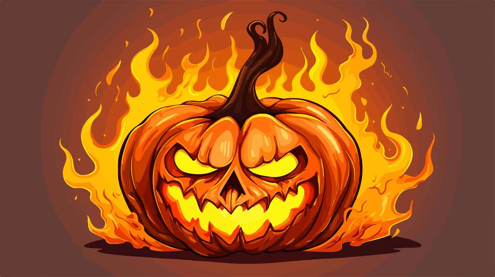 Burning Pumpkin Cartoon Vector Illustration — free download from Dotvec