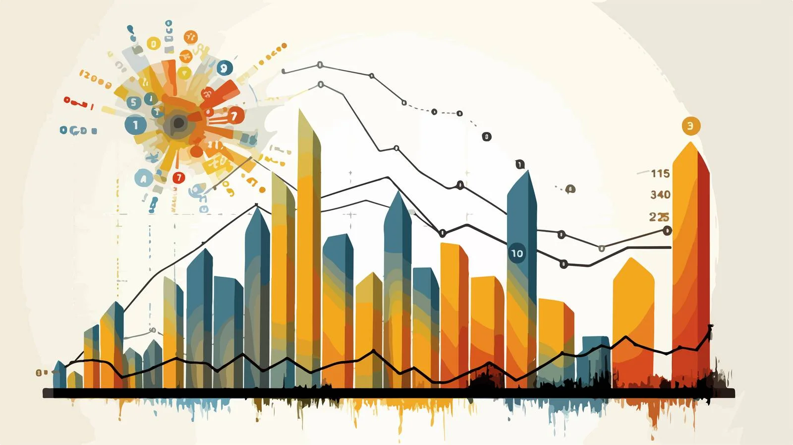 Business Chart with Arrow and Speech Bubble — free download from Dotvec