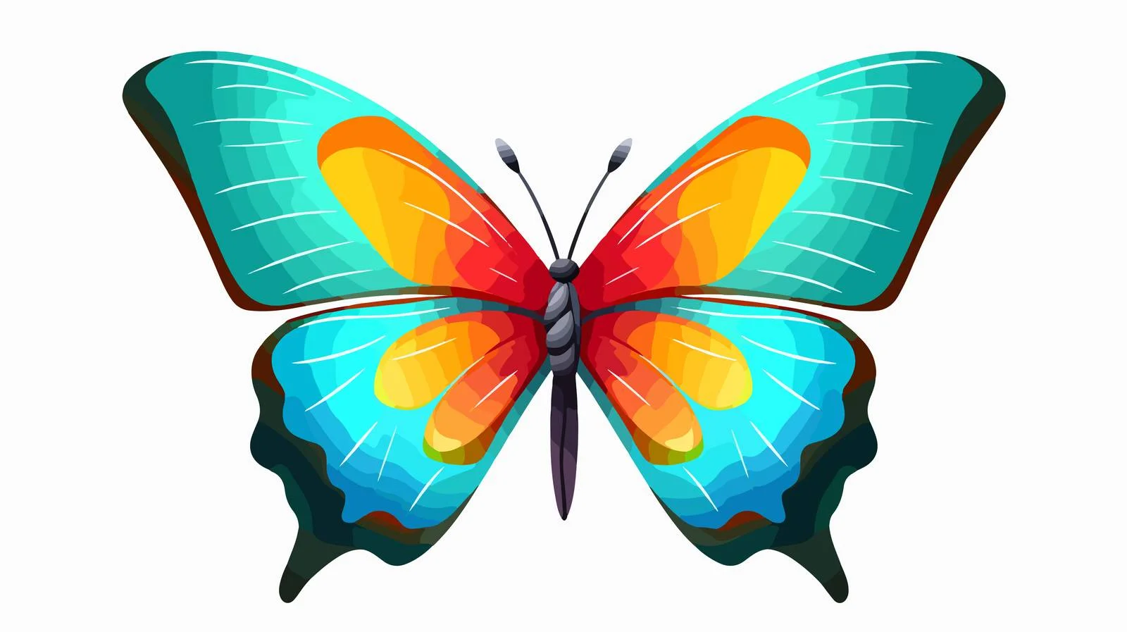 Colorful Cartoon Butterfly Illustration — free download from Dotvec