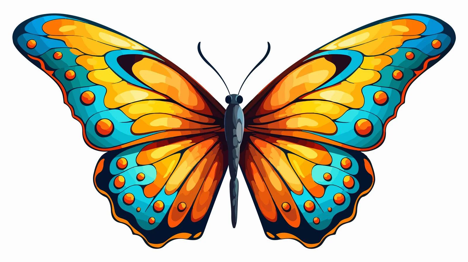 Colorful Cartoon Butterfly Vector Illustration — free download from Dotvec