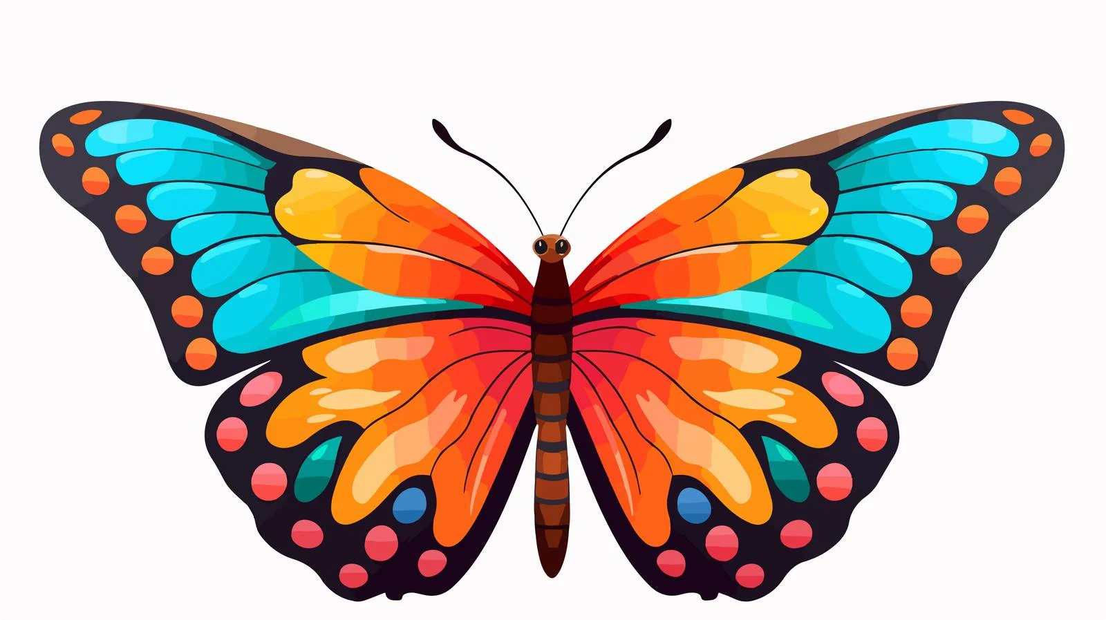 Colorful Butterfly Vector Illustration — free download from Dotvec