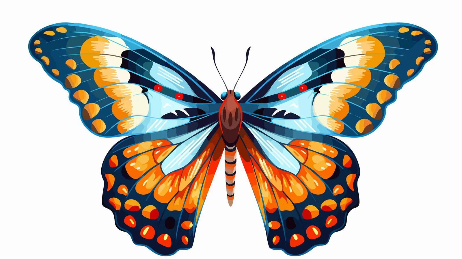 Colorful Cartoon Butterfly Illustration — free download from Dotvec
