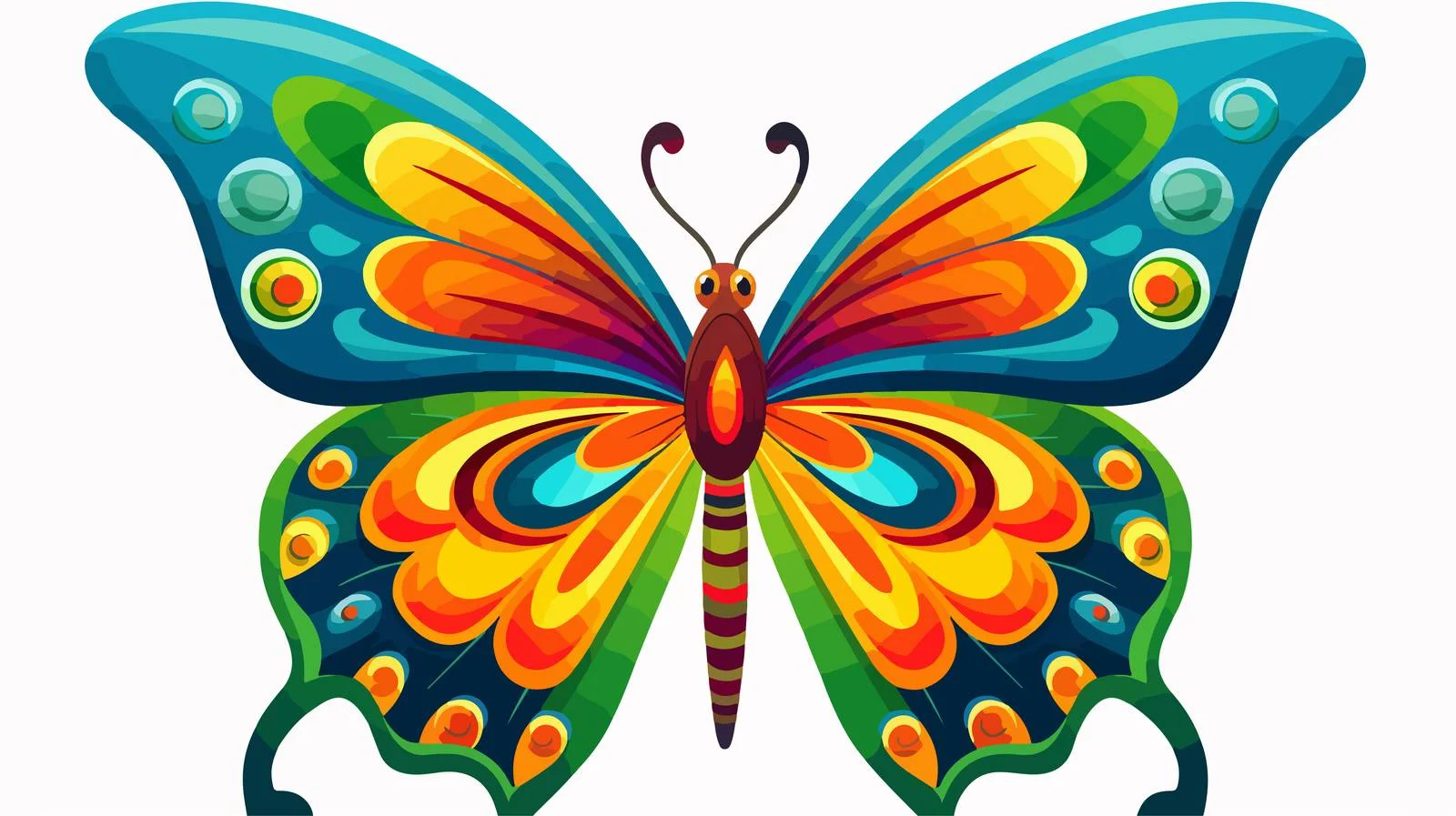 Colorful Cartoon Butterfly Vector Illustration — free download from Dotvec