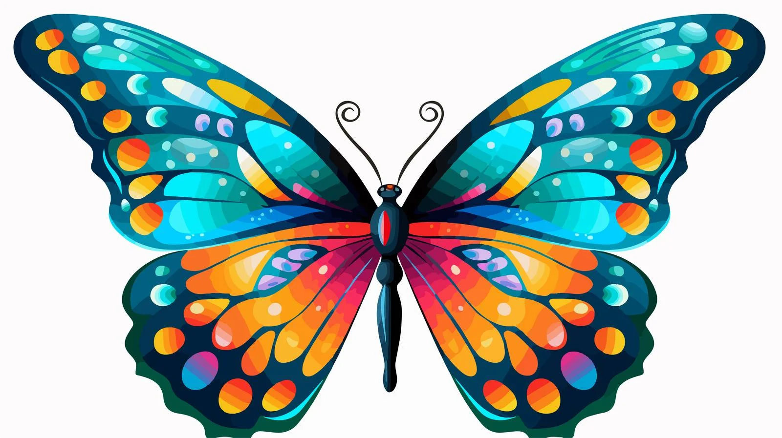 Colorful Cartoon Butterfly Vector Illustration — free download from Dotvec