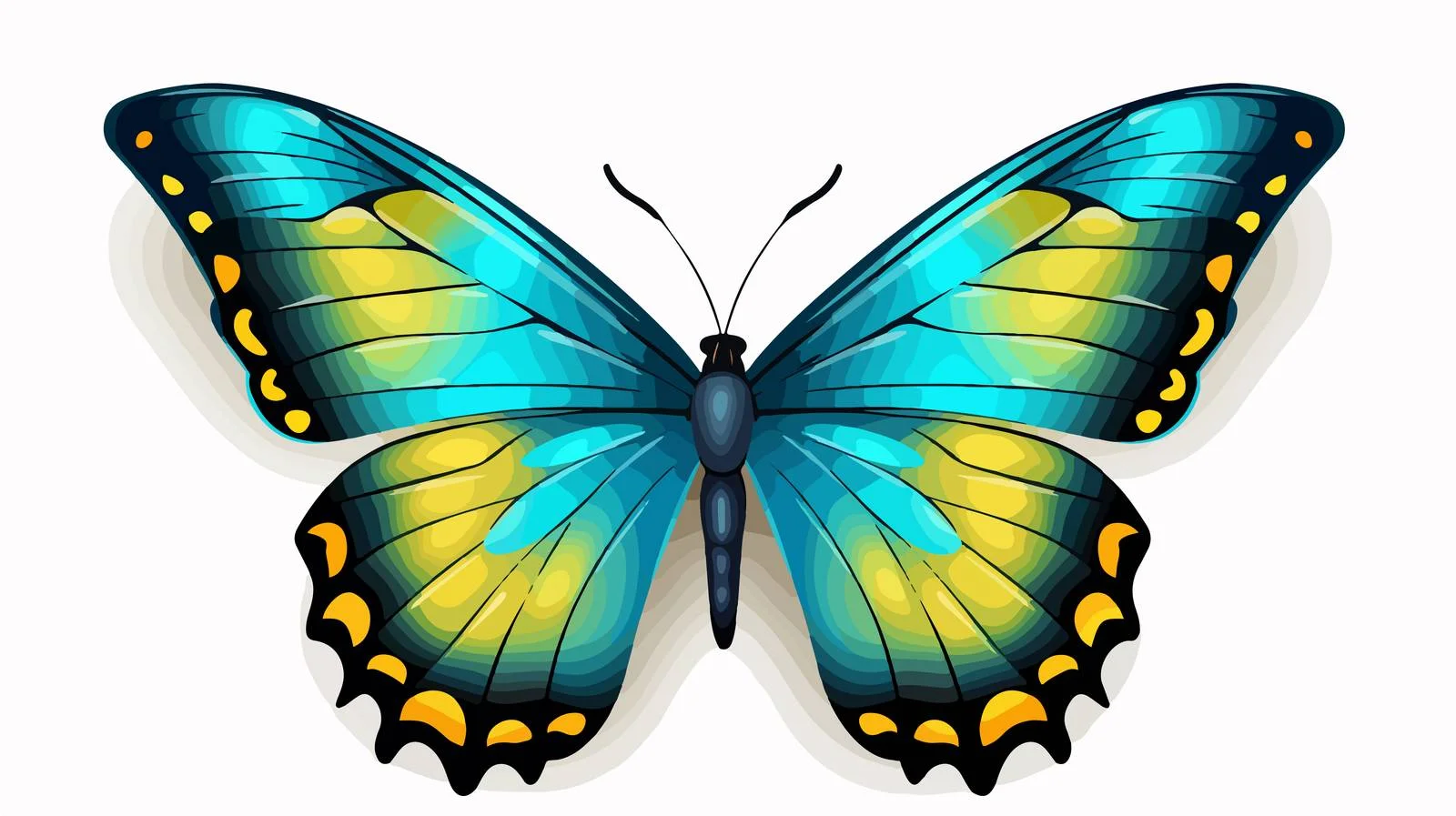 Colorful cartoon butterfly illustration — free download from Dotvec