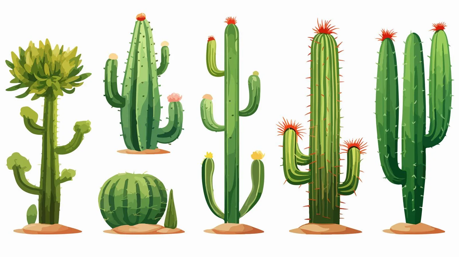 Cartoon Cactus Vector Illustration — free download from Dotvec