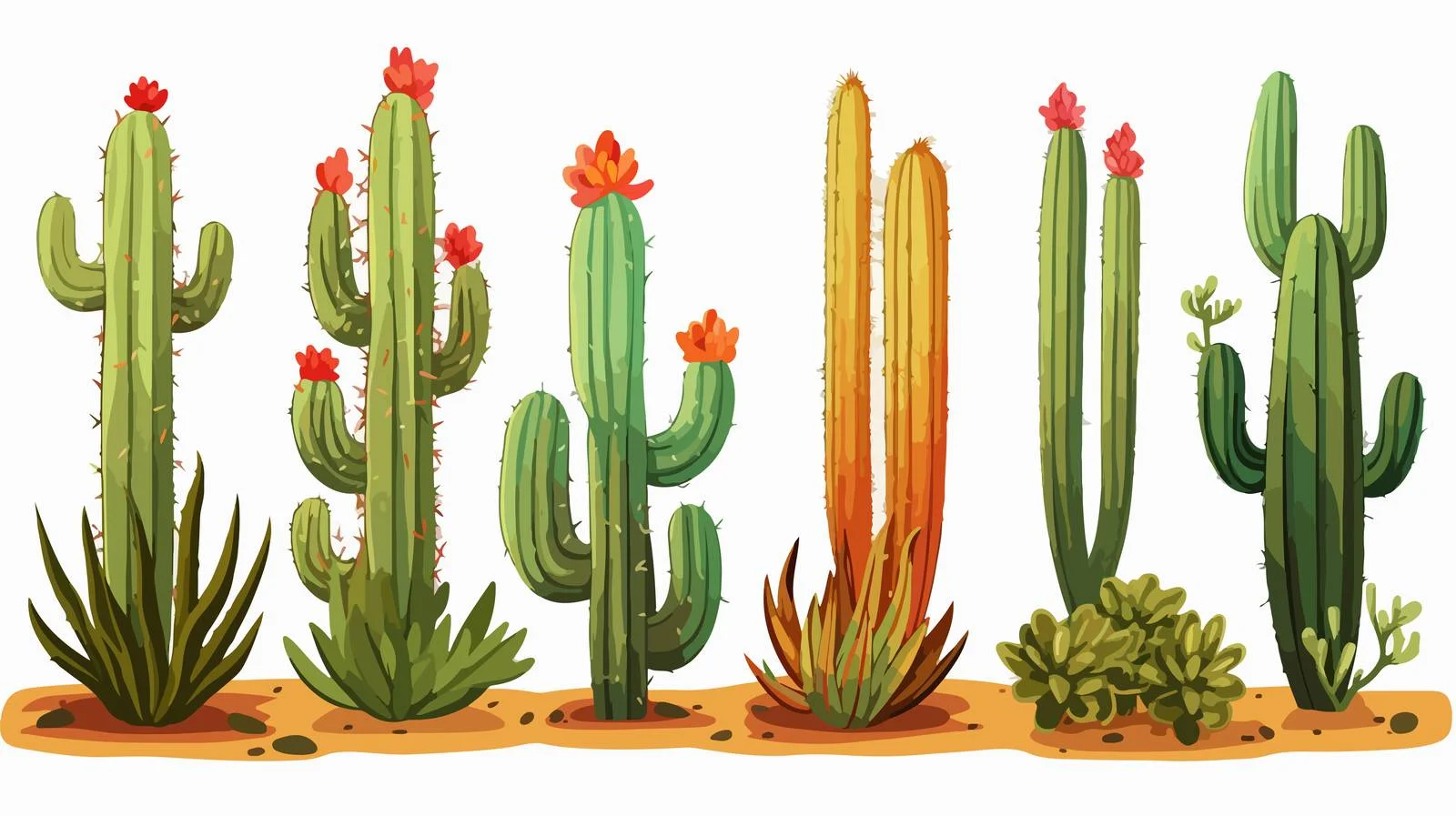 Cartoon Cactus Vector Illustration — free download from Dotvec