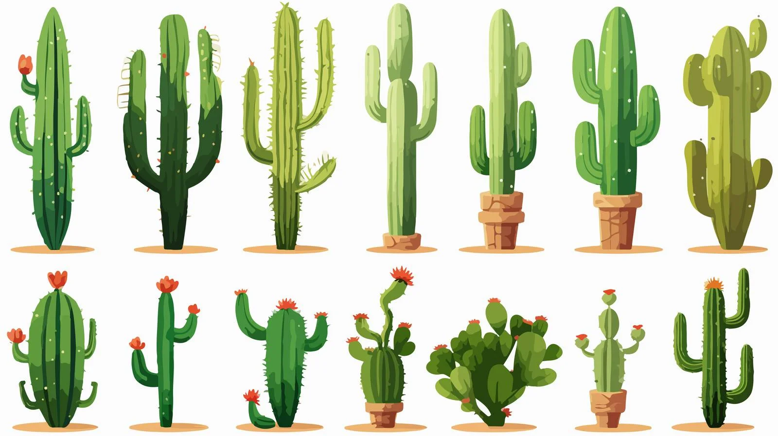Cartoon Cactus Vector Illustration — free download from Dotvec