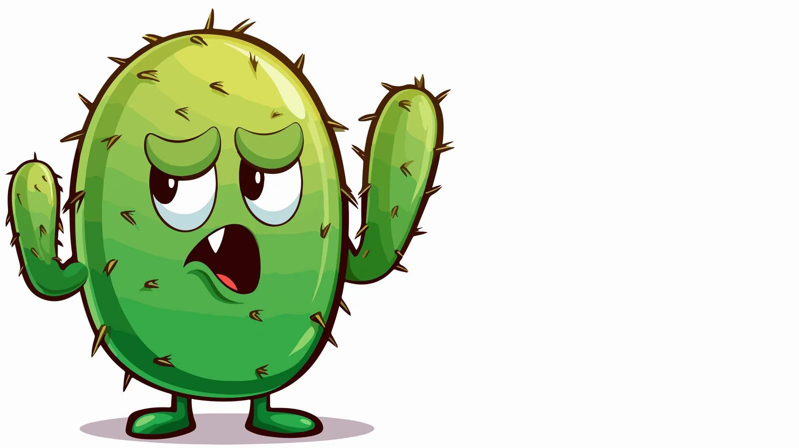 Cartoon Cactus with Speech Bubble — free download from Dotvec