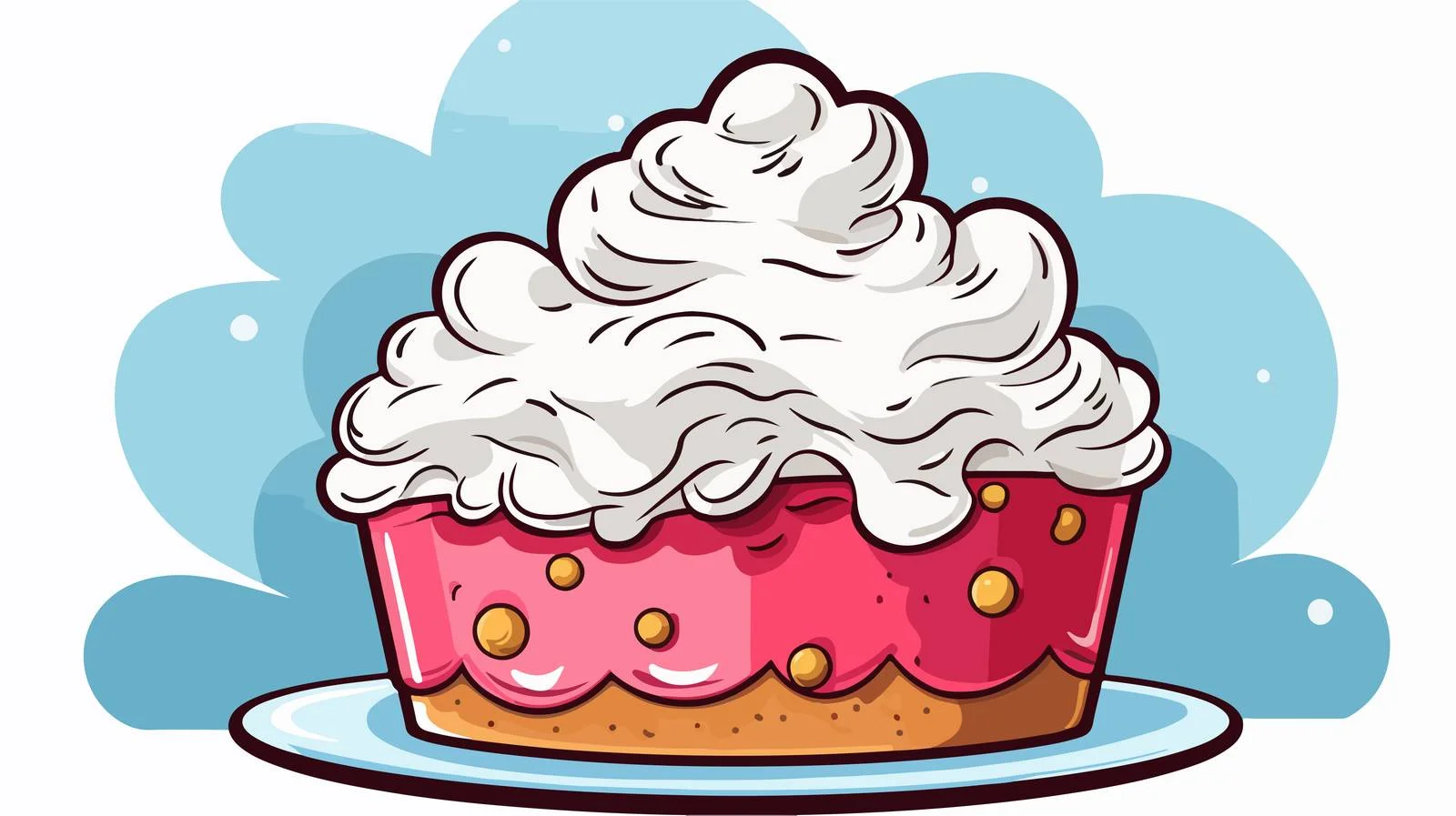 Comic Style Cake with Thought Bubble — free download from Dotvec