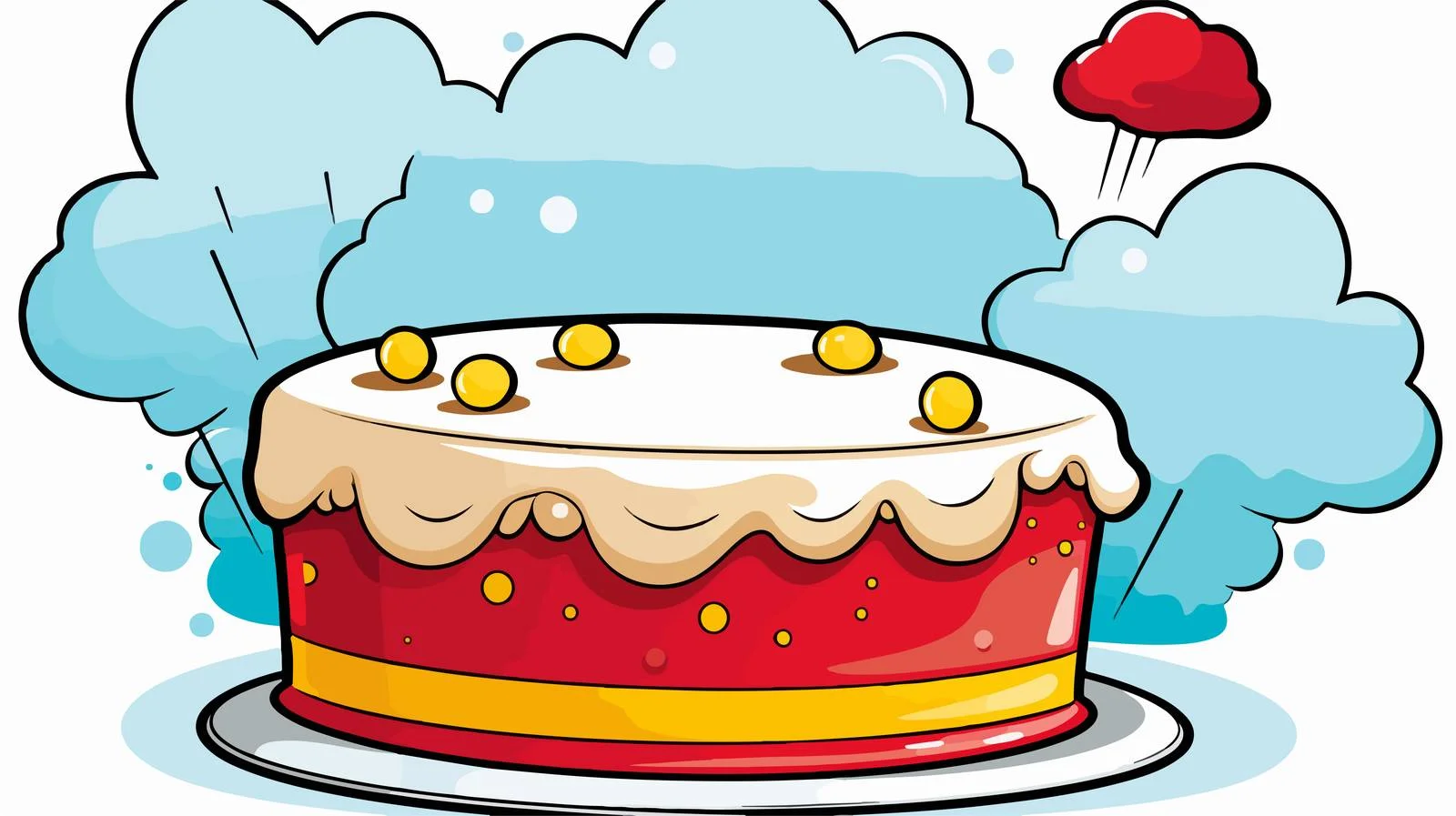 Whimsical Cartoon Cake with Thought Bubble — free download from Dotvec