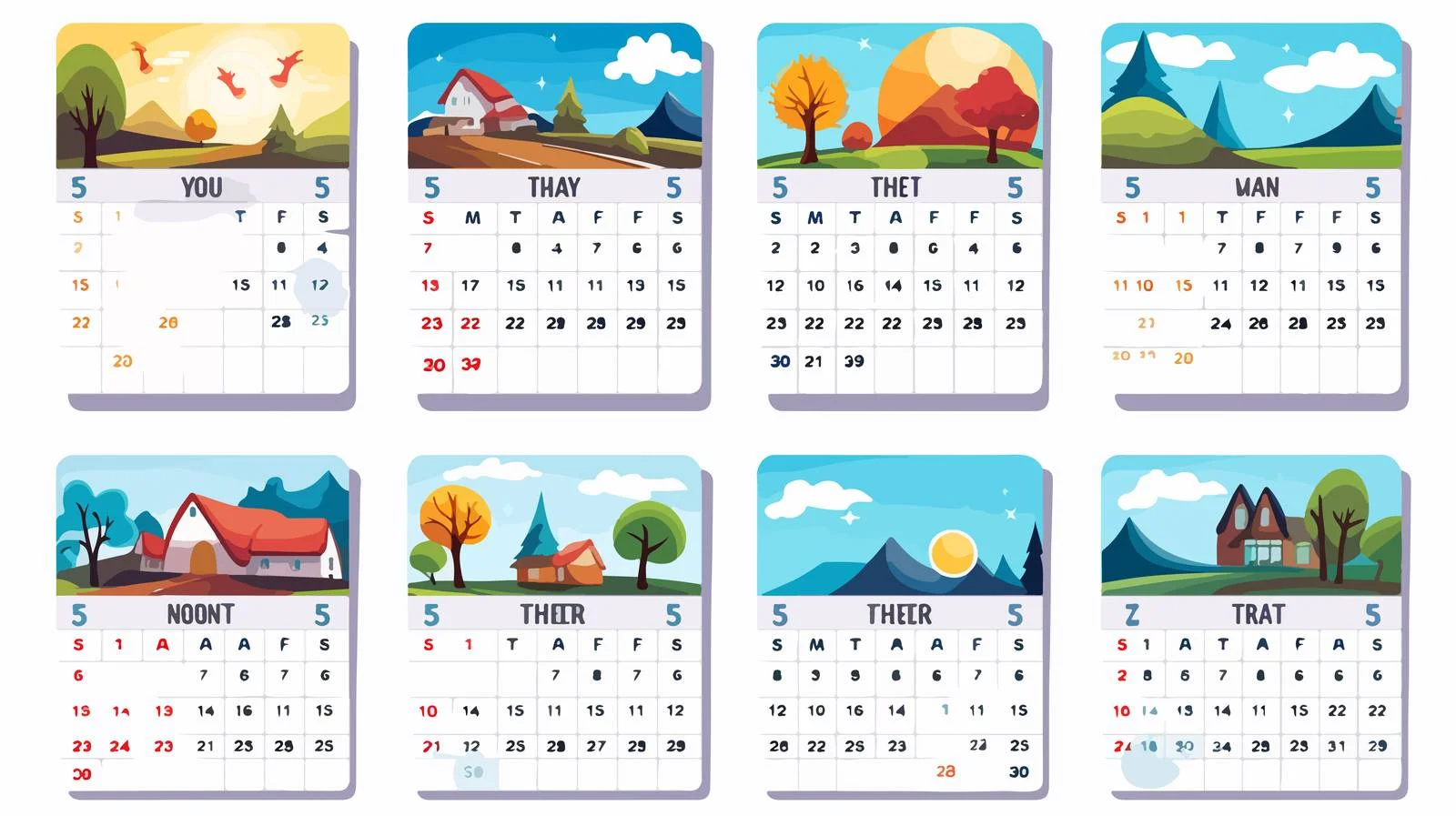 Cartoon Calendar Vector Illustration — free download from Dotvec