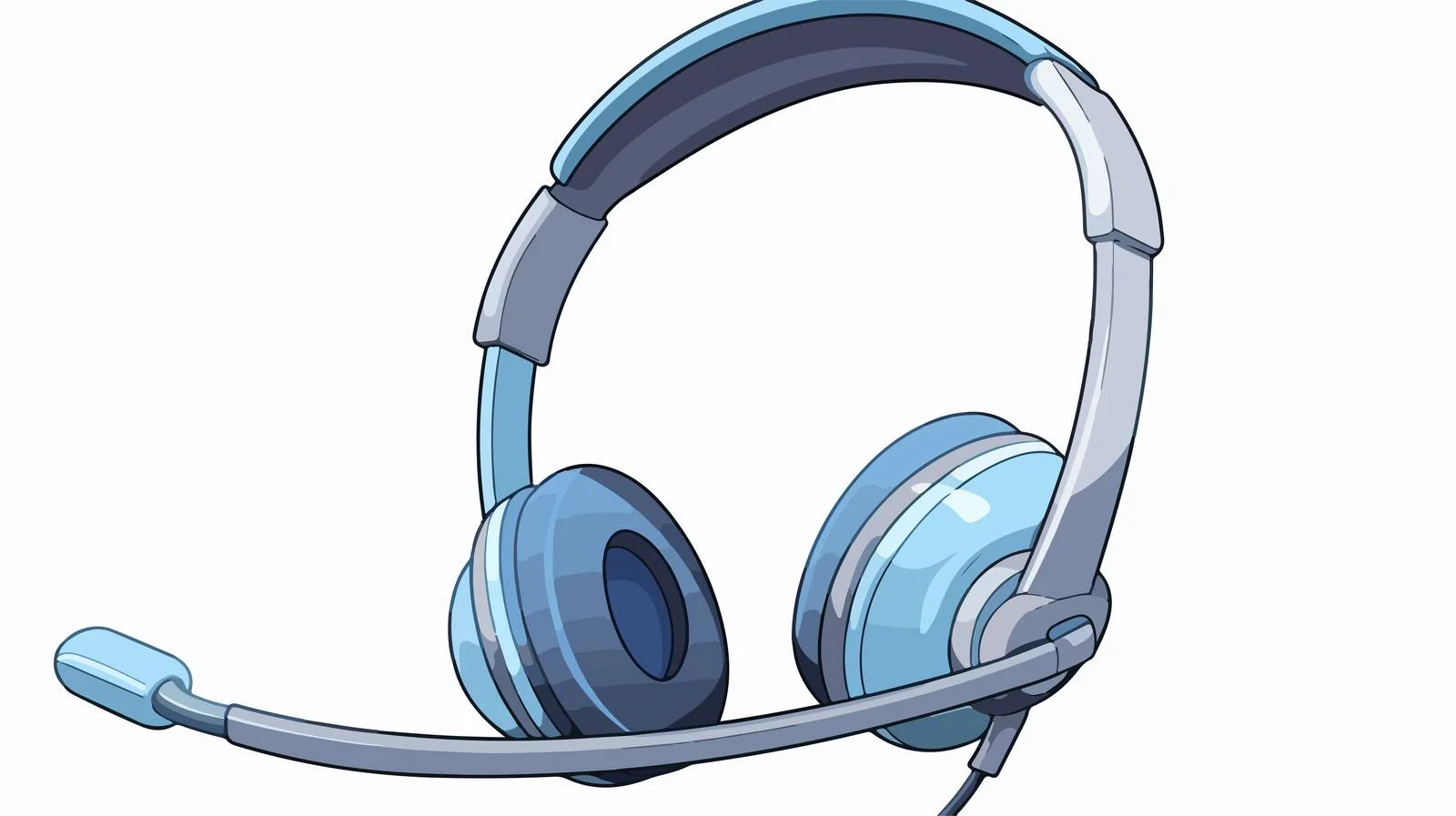 Cartoon Call Center Headset Illustration — free download from Dotvec