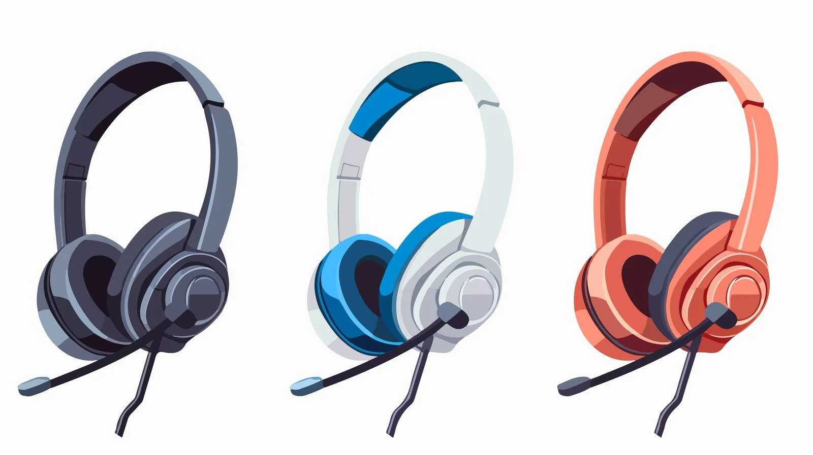 Cartoon Call Center Headset Vector Illustration — free download from Dotvec