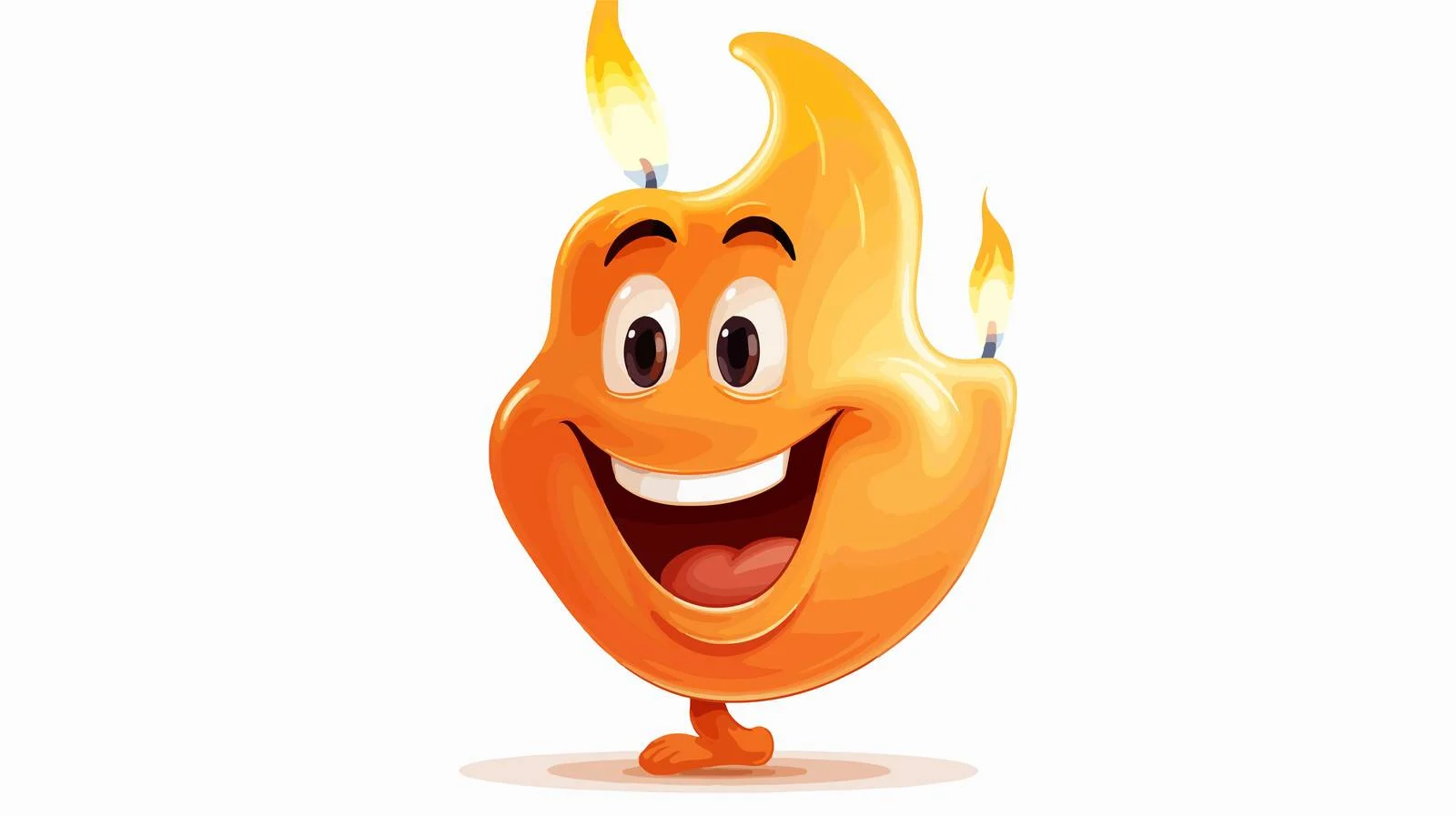 Cheerful Candle Flame Character Vector Illustration — free download from Dotvec