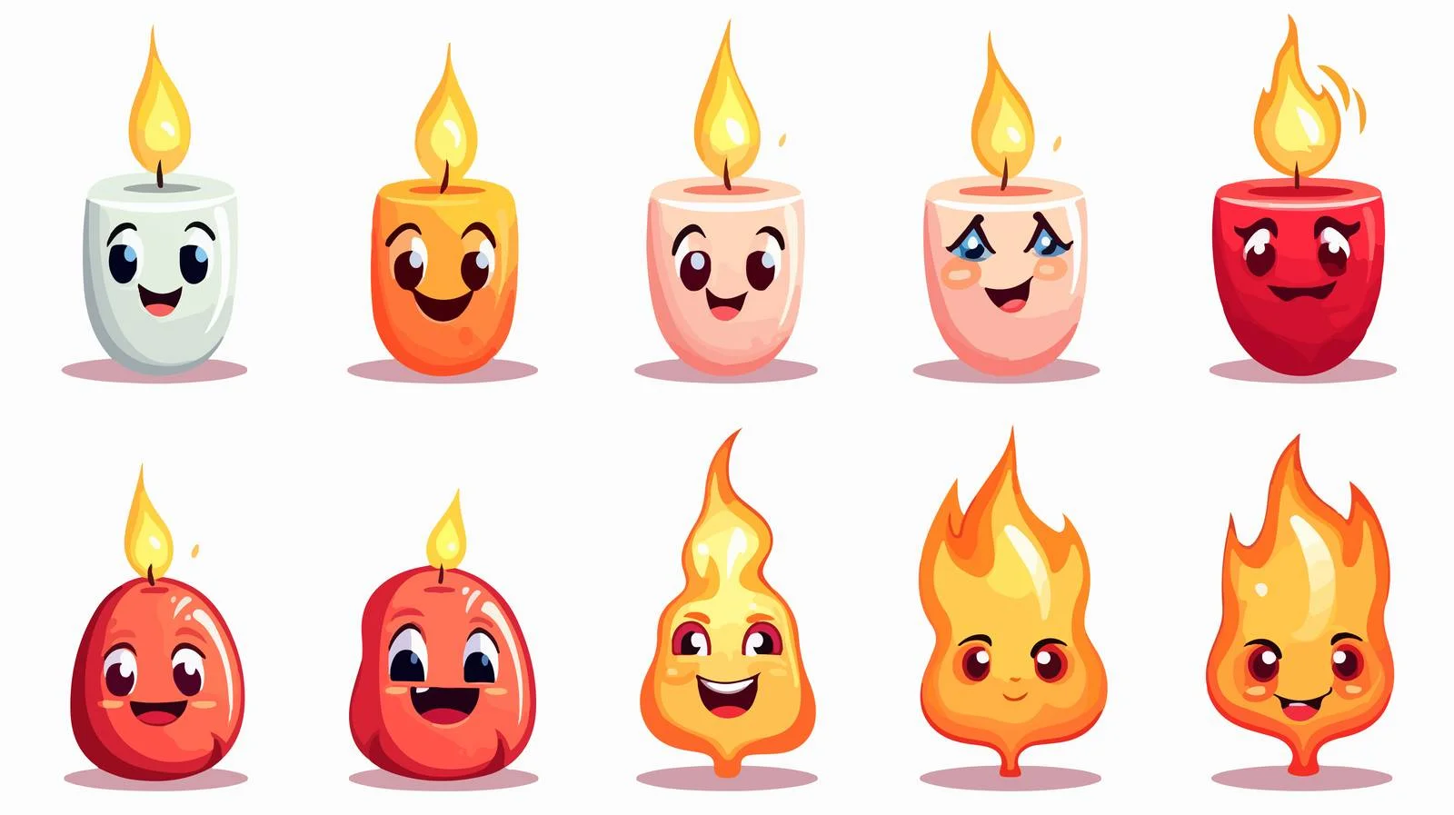 Cartoon Candle Flame Character Vector Illustration — free download from Dotvec