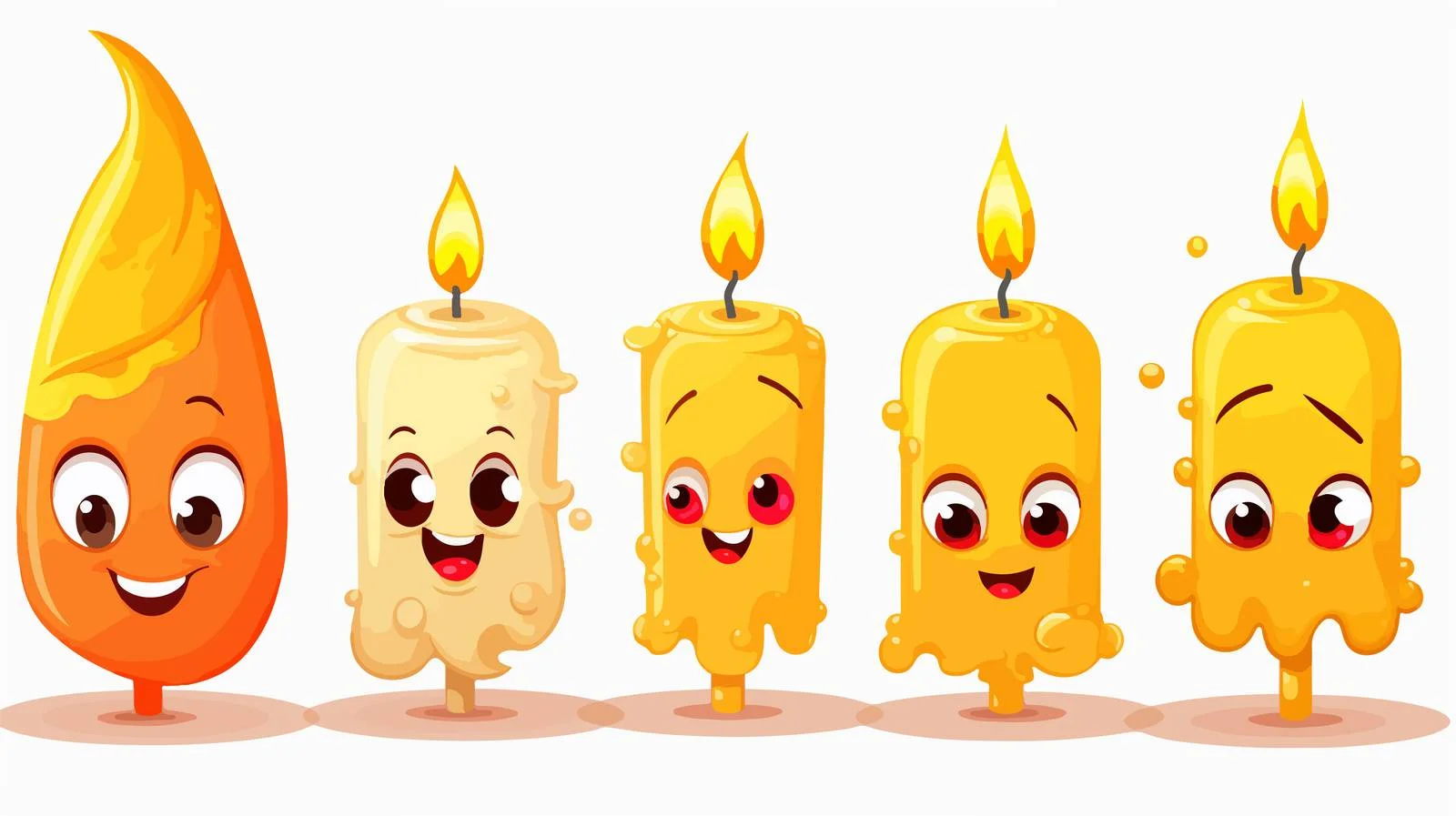 Cartoon Candle Flame Character Vector Illustration — free download from Dotvec