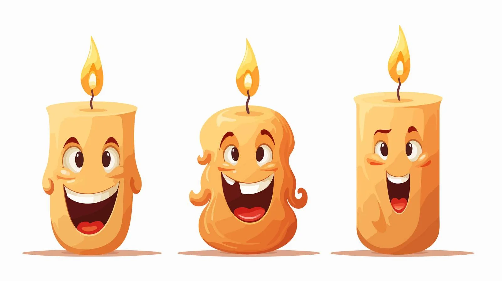 Cheerful Candle Flame Cartoon Character — free download from Dotvec