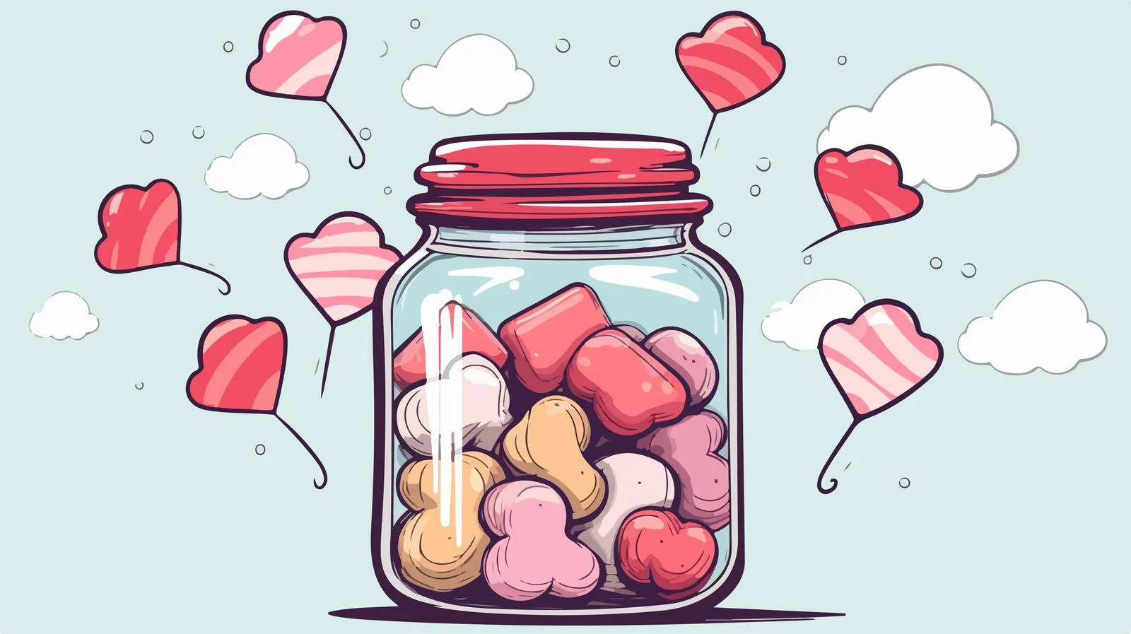 Candy Jar with Thought Bubble Cartoon — free download from Dotvec