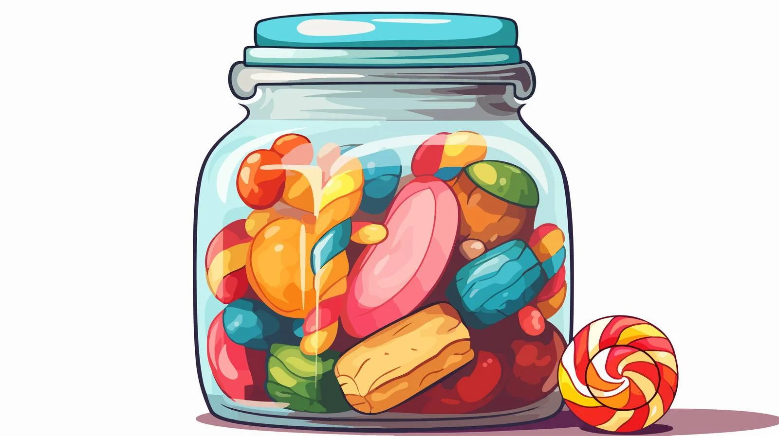 Sweet Candy Jar with Thought Bubble — free download from Dotvec