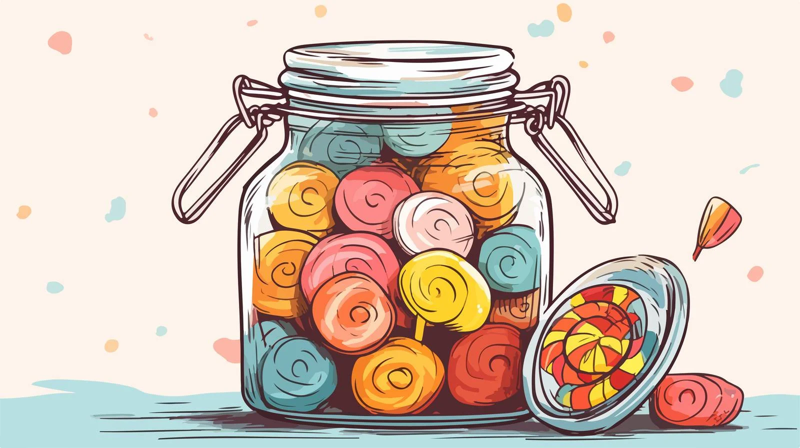 Whimsical Candy Jar Illustration — free download from Dotvec