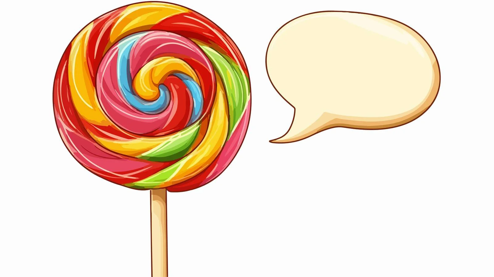 Sweet Candy Lollipop with Speech Bubble — free download from Dotvec