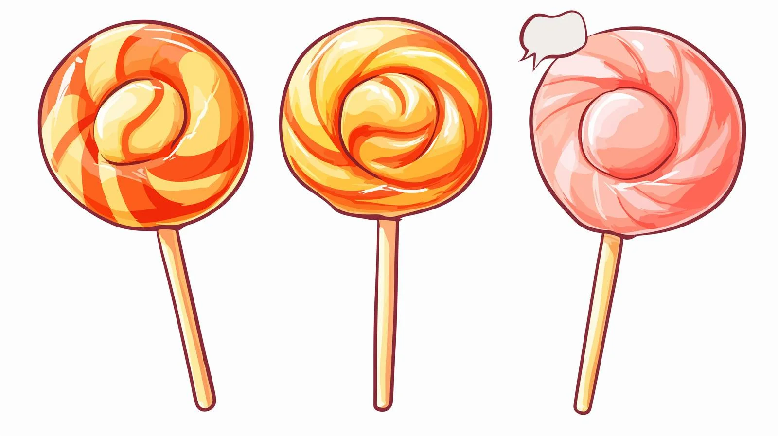 Candy Lollipop with Speech Bubble Cartoon — free download from Dotvec
