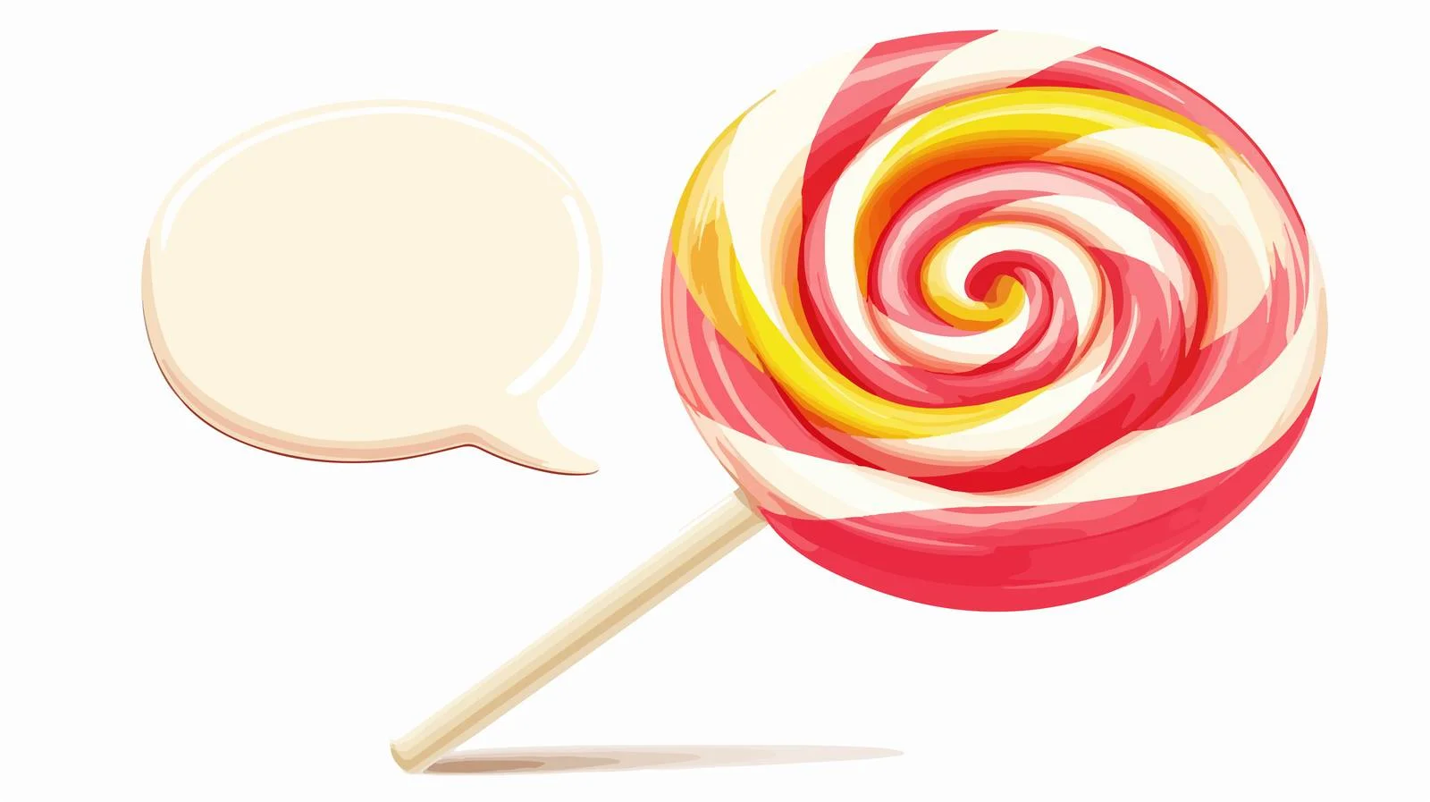 Sweet Candy Lollipop with Speech Bubble — free download from Dotvec