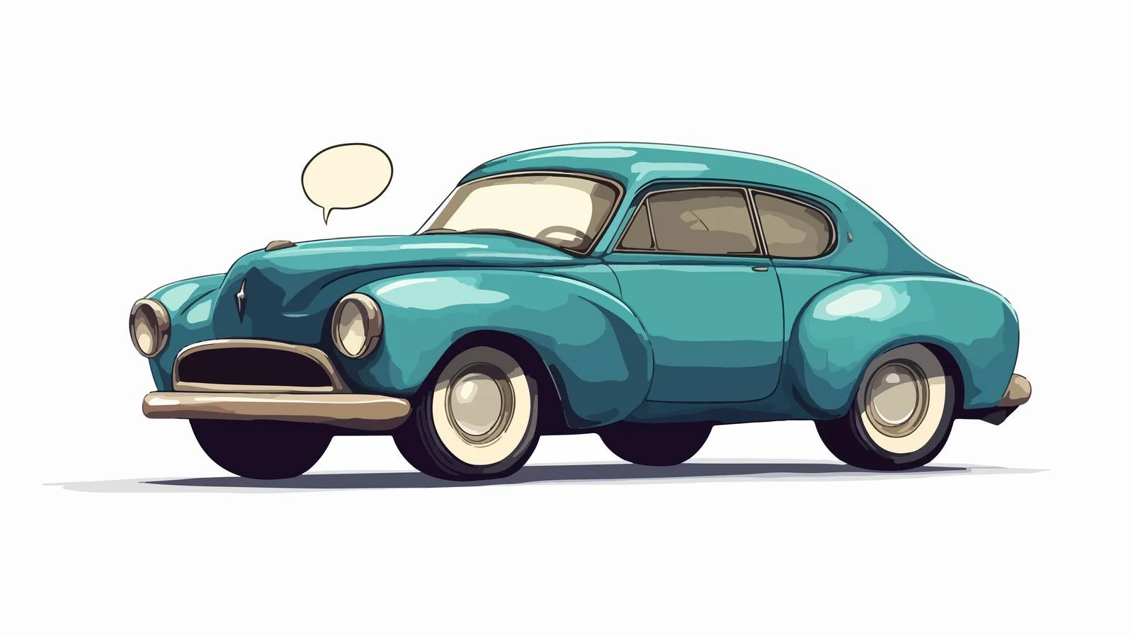 Animated Car with Speech Bubble Vector — free download from Dotvec