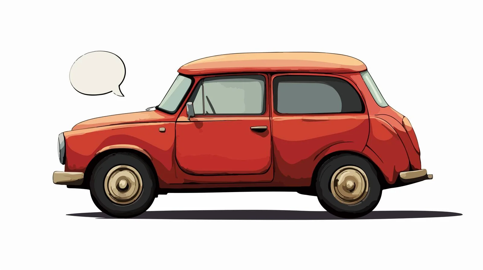 Cartoon Car Speech Bubble Vector Illustration — free download from Dotvec