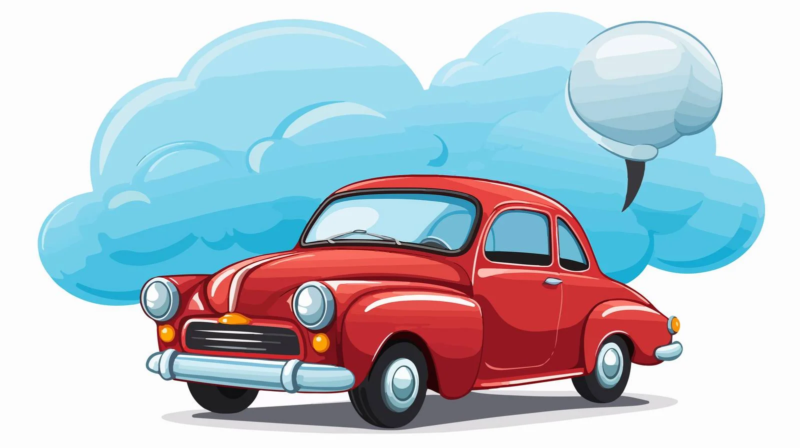 Cartoon Car Thought Bubble Vector Illustration — free download from Dotvec
