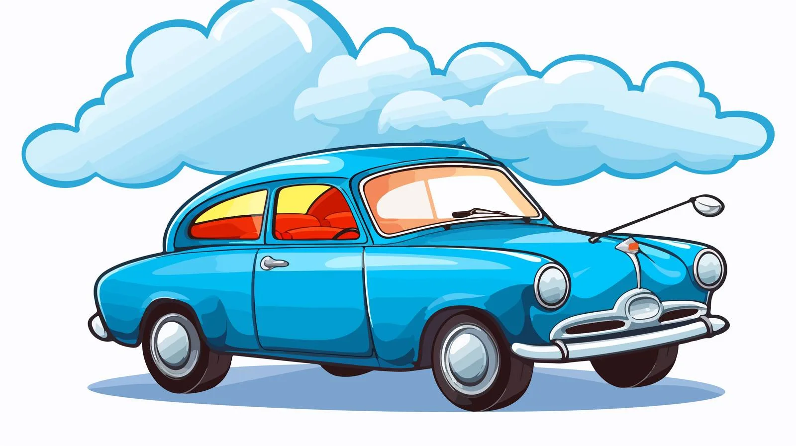 Cartoon Car with Thought Bubble Vector — free download from Dotvec