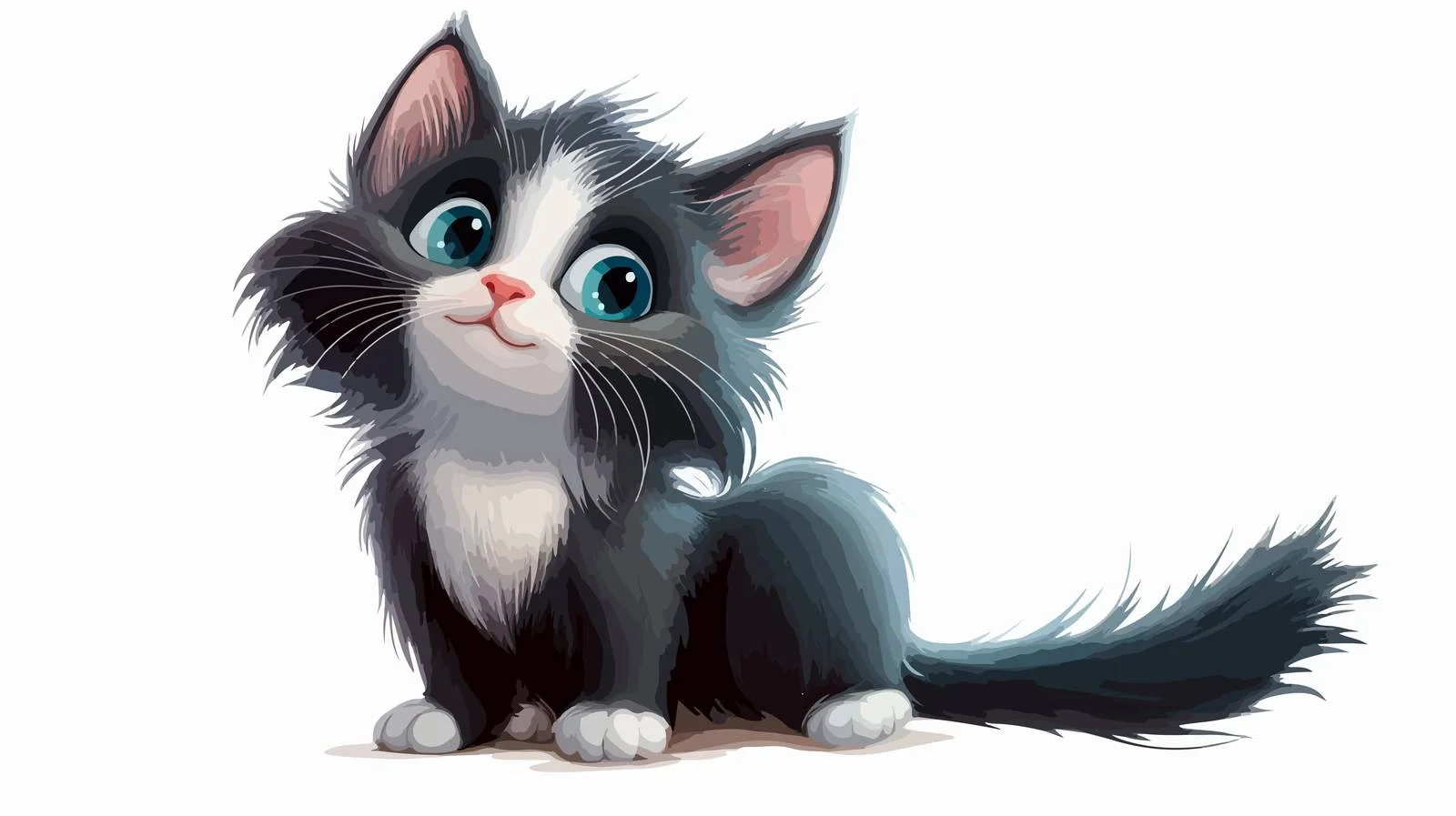 Cute Cartoon Cat Vector Illustration — free download from Dotvec