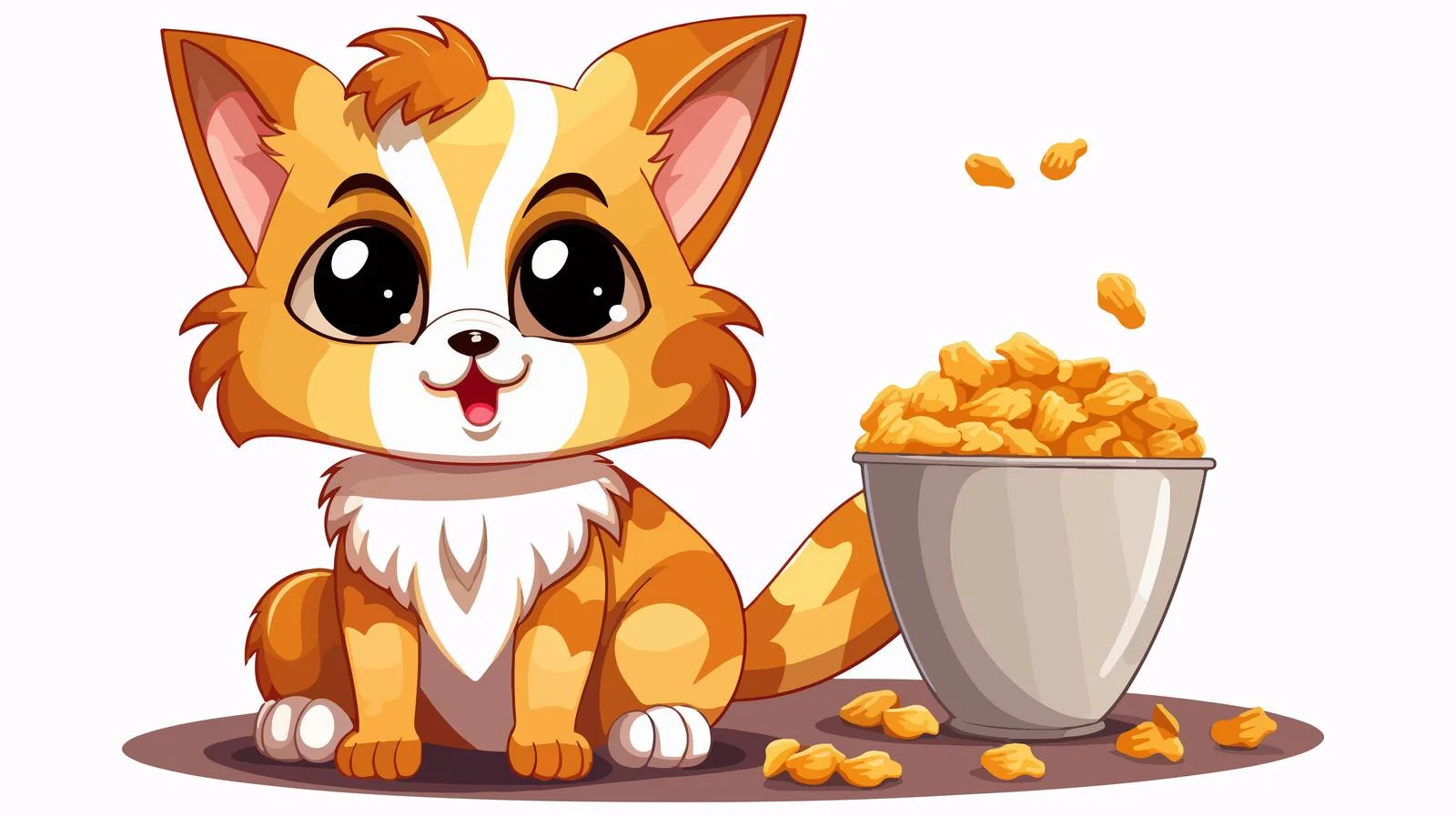 Playful Cat Food Vector Illustration — free download from Dotvec