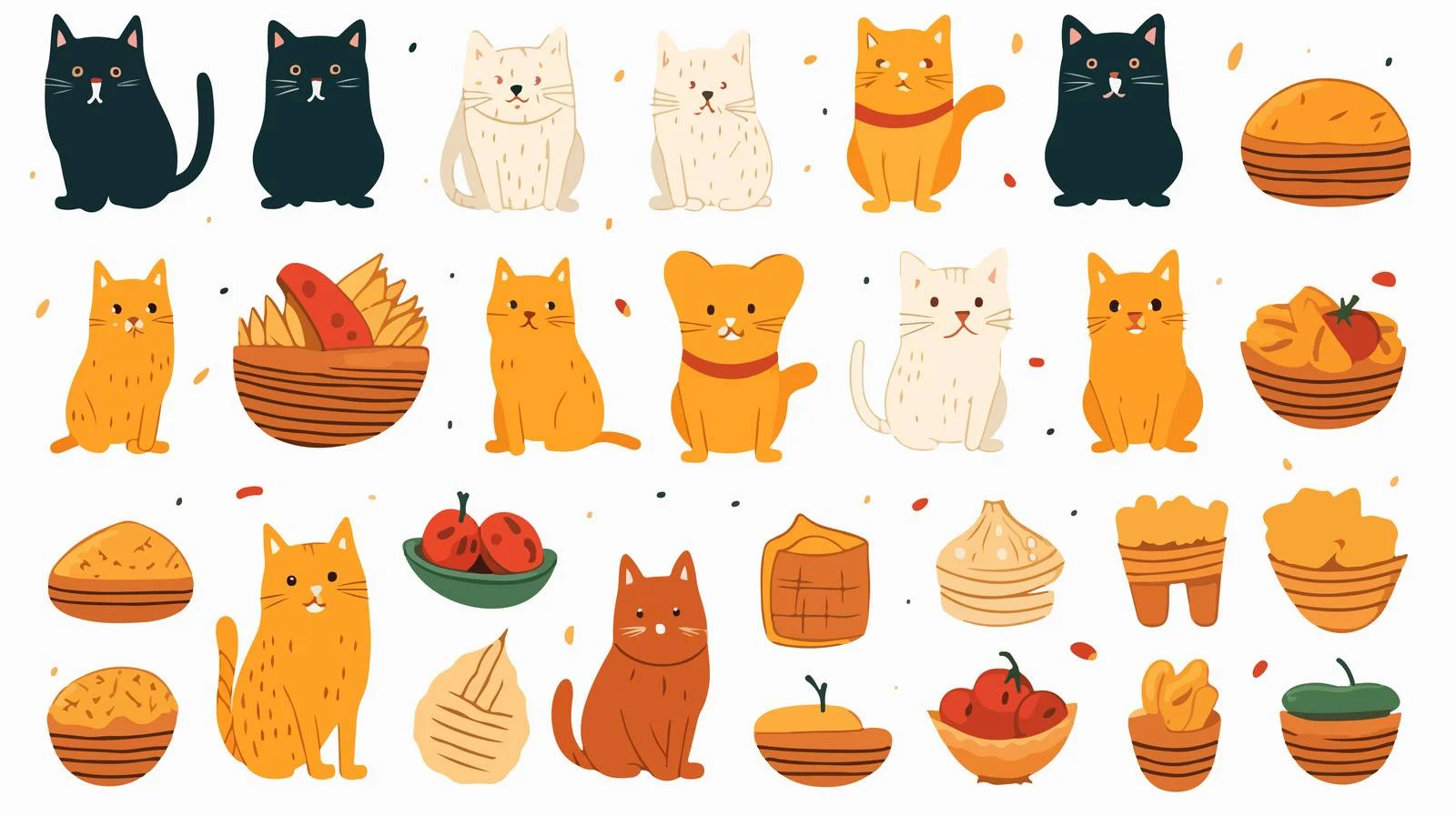 Cartoon Cat Food Vector Illustration — free download from Dotvec