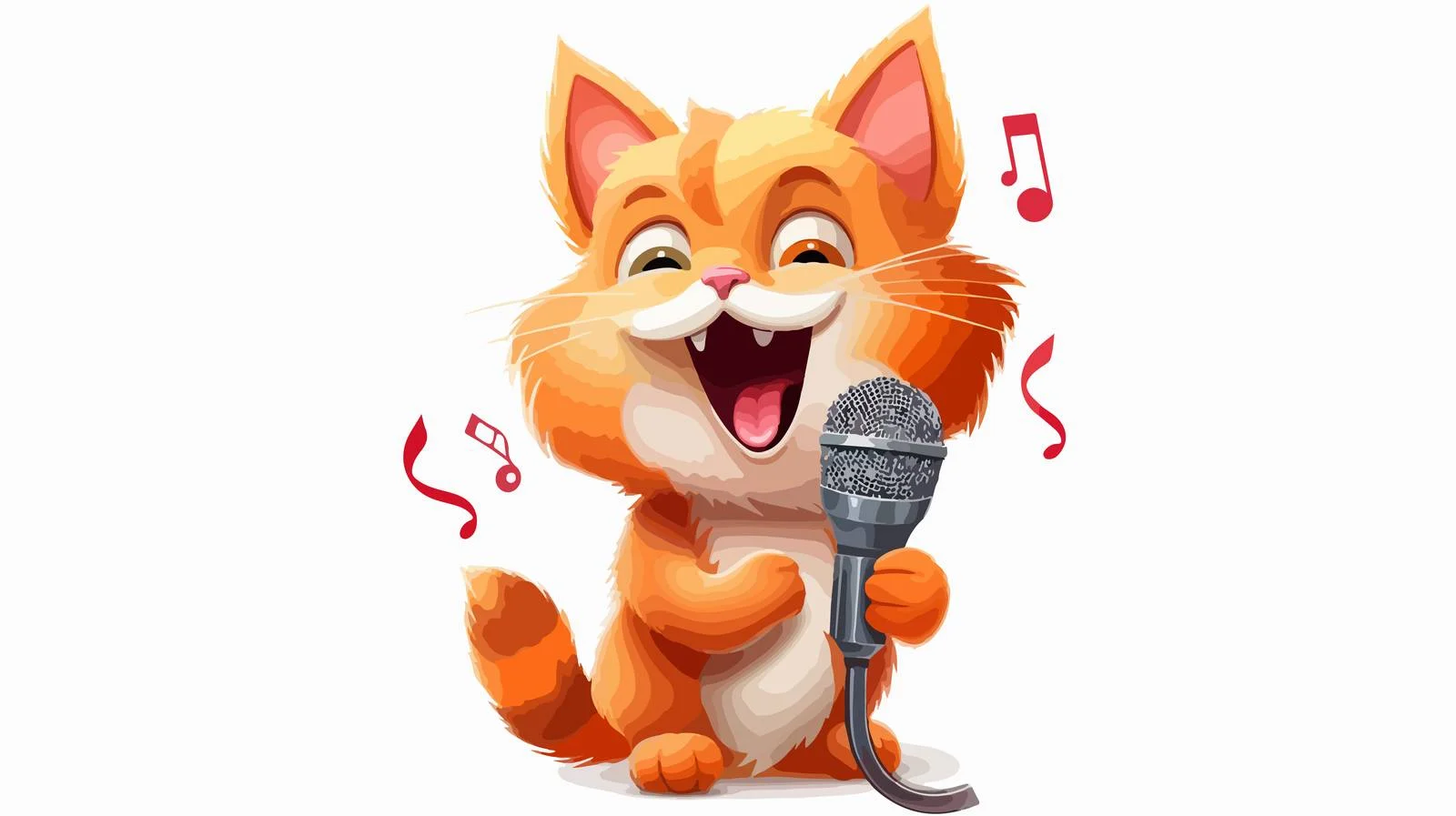 Musical Cartoon Cat Vector Illustration — free download from Dotvec