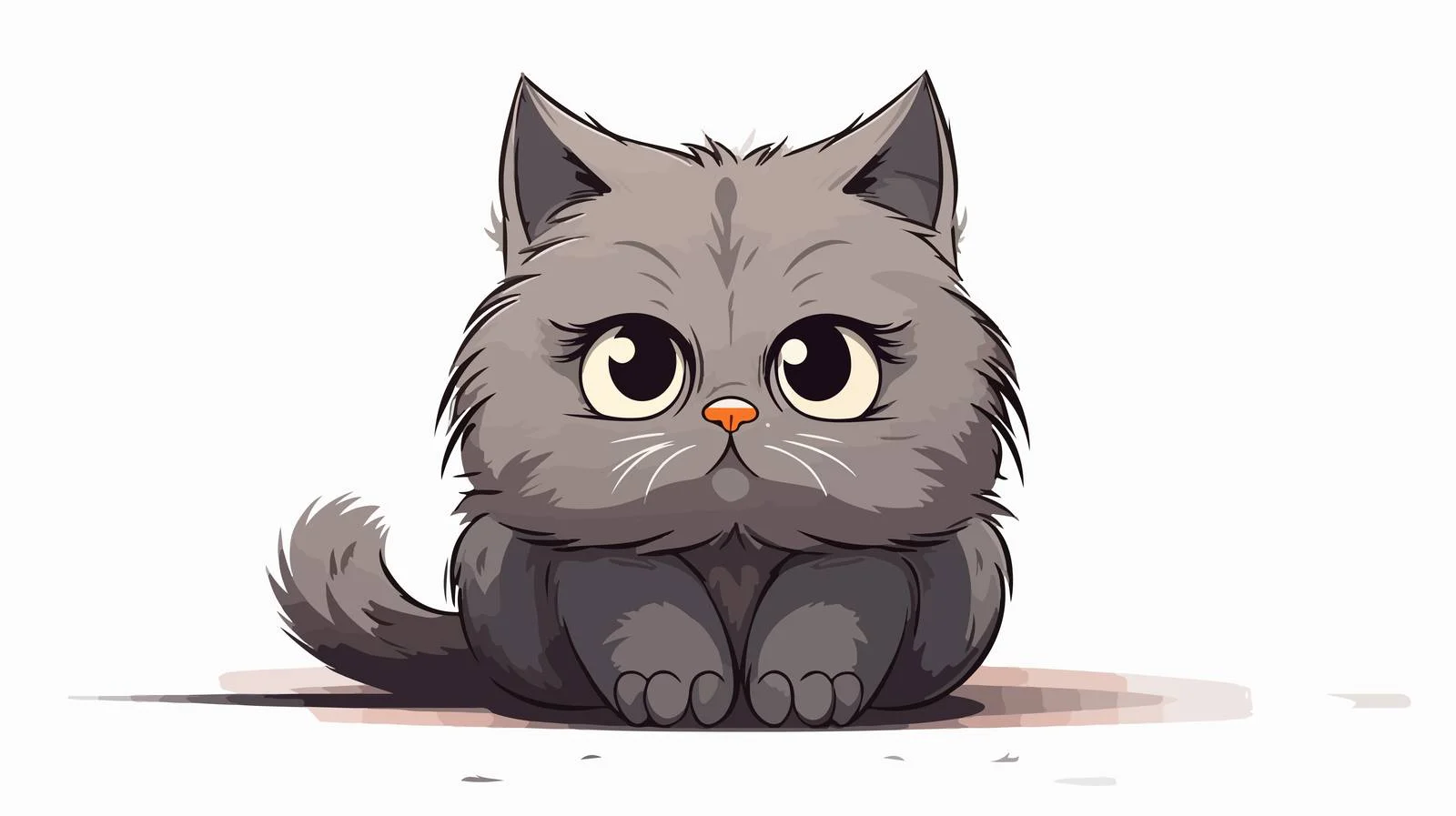 Curious Cartoon Cat Illustration — free download from Dotvec