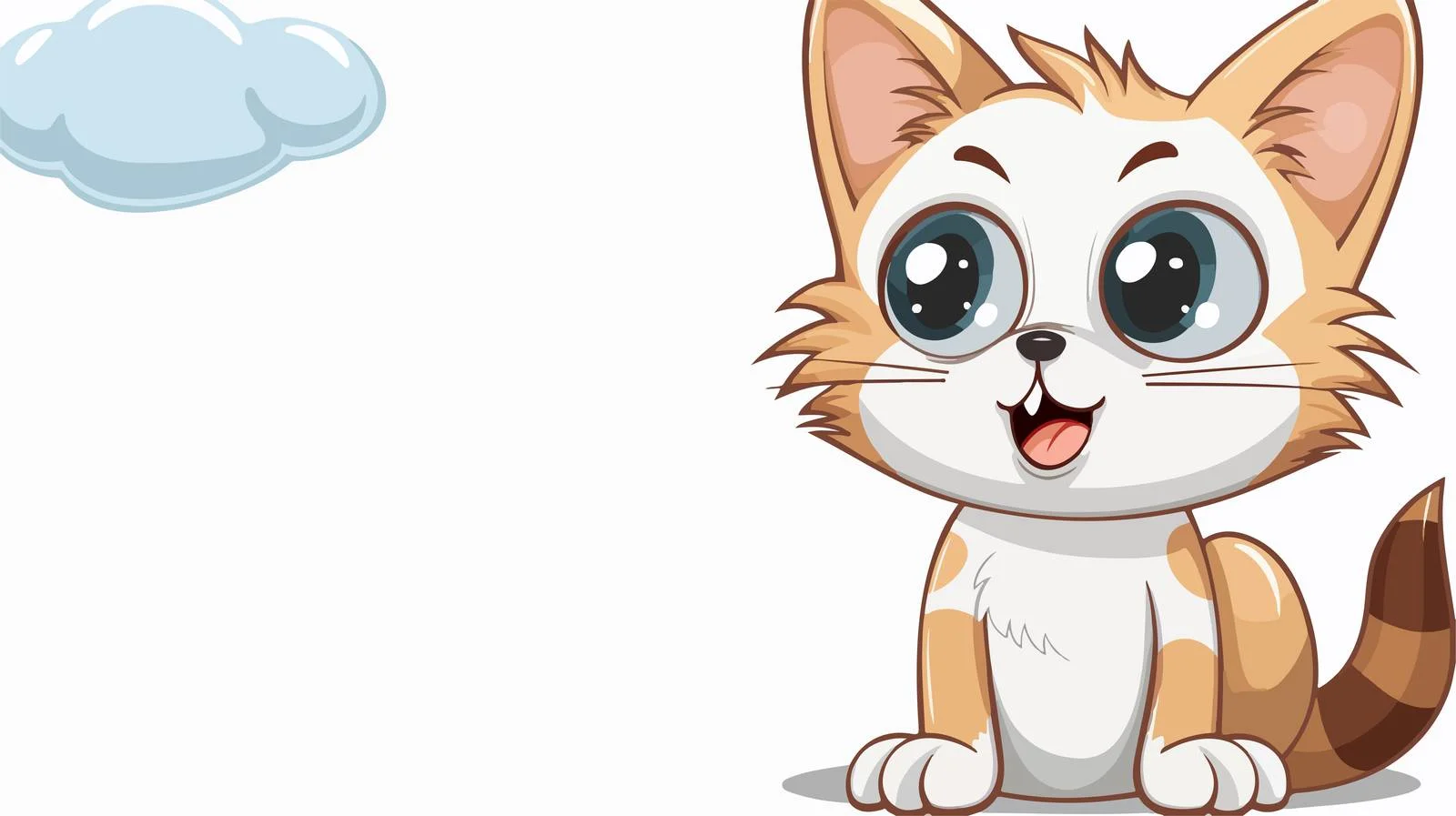 Cute Cat Speech Bubble Vector Illustration — free download from Dotvec